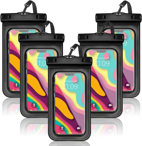 5 pcs Universal Waterproof Phone Pouch, Cellphone Dry Bag IPX8 Underwater Waterproof Case Compatible with iPhone 12/11 Pro Max/Pro/8 Plus, Galaxy ...