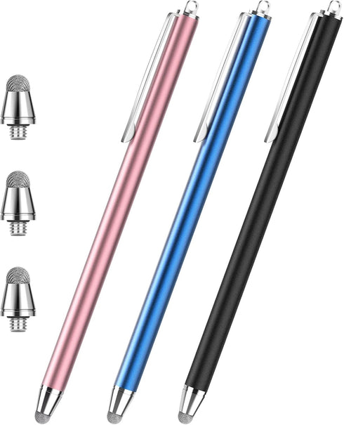 Stylus Pens for Touch Screens,Granarbol Precise Long Stylus Touch Screen Pen with 3 Extra Replaceable Fiber Tips Capacitive Stylus for iPad iPhone...
