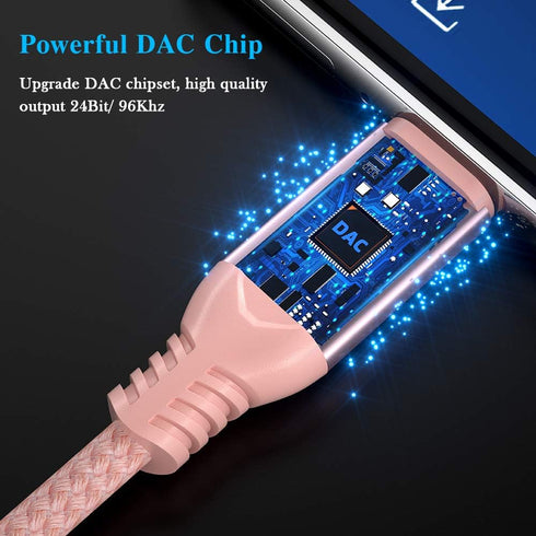 TITACUTE USB C to 3.5mm Jack Audio Adapter USB C Headphone Adapter Hi-res Aux Cord Stereo Earphones Dongle for iPad 10 Samsung S22 S23 Ultra S21 S...