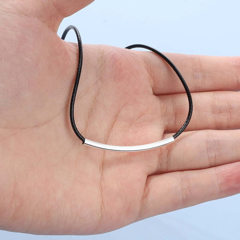 Boho Bar Suede Choker Necklace Black Leather Necklace Chain Silver Bar Choker Black Cord Velvet Choker Necklace for Women and Girls Gifts...
