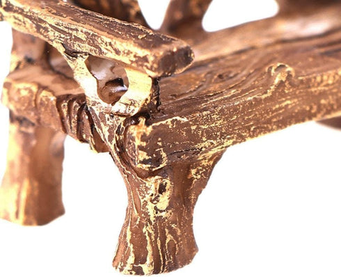 Brown Fairy Garden Furniture Ornaments Miniature Resin Chair Bench Fairy Village Micro Resin Dollhouse Accessories Home Micro Landscape Decoration...