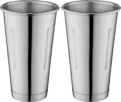 Metal Magery Stainless Steel Milkshake Cups Immersion Hand Blender Malt Cup 30 oz Set of 2...