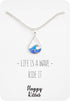 Silver Wave Necklace - Beach Jewelry for Surfers and Sea Lovers - Motivational Drop Shape Pendant with Gift Message Card...