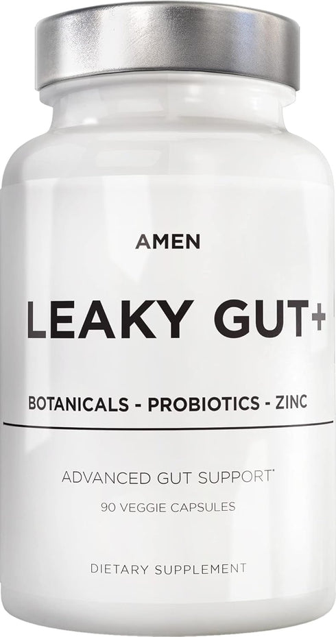 Amen Leaky Gut Supplement - Advanced Formula with Bioavailable L Glutamine, Zinc, Turmeric, DGL Licorice Root - Marshmallow Root - Probiotics & Fe...