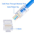 Cat6 Pass Through RJ45 Connectors,100-PACK Cat 6 Ends/Cat6 Connector/Cat6 RJ45 Modular Plugs(3-Prong Gold Plated 15?),UTP Network Plug for Solid S...