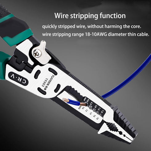 10-in-1 Wire Stripper Pliers, Cable cutters, C-RV Multifunctional Wire Cutter Stripping Tool for Electric Cable Stripping Cutting and Crimping...