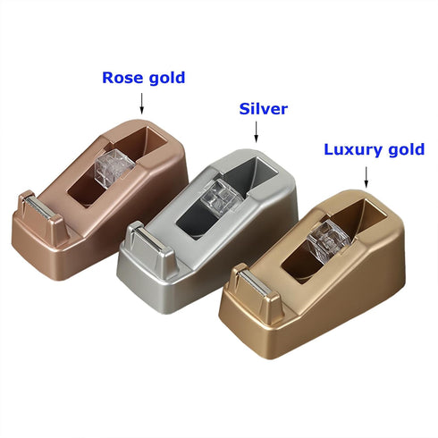 Small Desk Tape Dispenser Heavy Duty Cute Desktop Tape Dispenser with Weighted Non-Skid Base Suitable for 1 Inch Core Tape (Silver)...