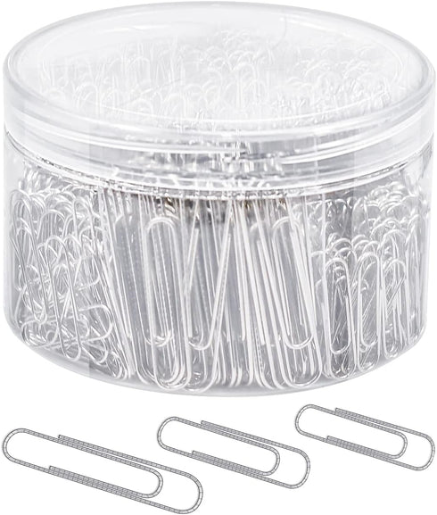 JIKIOU 750 Paper Clips, Upgraded-Non-Skid Paper Clips Medium and Jumbo Size for Office School and Personal Use Paperwork(28 mm,33mm,50 mm), Silver...