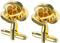SING F LTD 1 Pair Rose Flower Cufflinks Gold Cuff Links Classic Shirt Cufflinks Delicate Men's Cufflinks for Men Father Groom Clothing Decoration ...