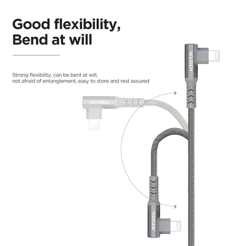 VCUTECH Lightning Data Cable to USB-C 1.1 ft/35 cm MFI Certified for DJI Mini 3 Pro/Mini 2/Air 2S/Mavic Air 2/Mavic 3 Remote Controller OTG Extens...