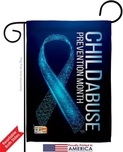 Breeze Decor Prevention Child Abuse Garden Flag 2pcs Pack Support Awareness Inspirational Survivor Ribbon Cancer Autism Breast BLM House Decoratio...