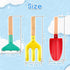 6 Piece Kids Beach Tools,Children Beach Sand Toys, Made of Metal with Sturdy Wooden Handle,Safe Beach Gardening Set,Spoon, Fork, Trowel, Rake & Sh...
