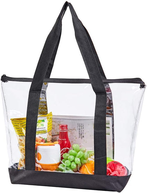 Large Clear Tote Bag, Fashion PVC Shoulder Handbag for Women, Clear Stadium Bag for Security Travel,Shopping,Sports and Work...