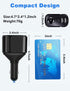4 in 1 USB C Car Charger Adapter, 210W Multi USB Cigarette Lighter Adapter, Socket Splitter with 3 USB Ports, 12V/24V Outlet Dual USB Type C PD Fa...