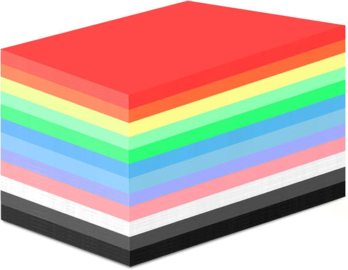 Shindel 100 Sheets Construction Paper for Crafts, 12 Color Cardstock Paper Kids Art Crafts Card for Art Class Invitation Making Scrapbooking Back ...