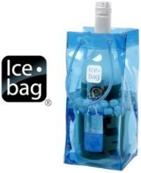 Franmara 9030 Clear 9-5/8" Wine Cooler Bag, 9-5/8” high X 4-5/8” wide X 4” deep(gusset), Blue...