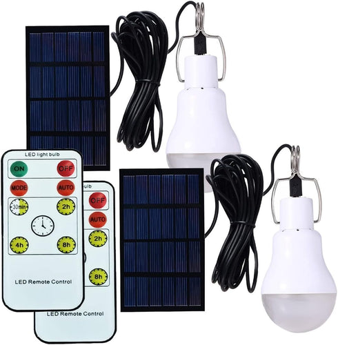 Solar Powered Lamp Remote Control Portable Led Bulb Lights Solar Energy Panel Led Lighting for Camp Tent Night Fishing Emergency Lights Flash 350L...