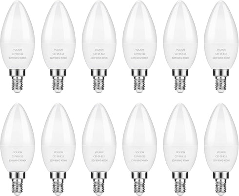 LED Candelabra Bulbs, E12 Ceiling Fan Light Bulbs Small Base, 6W Equivalent 60W, 600 Lumens Neutral White 4000K, B10/B11 Type B Chandelier Light B...
