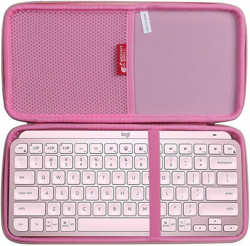 Hermitshell Hard Travel Case for Logitech MX Keys Mini Minimalist Wireless Illuminated Keyboard (Rose Gold + Pink)...