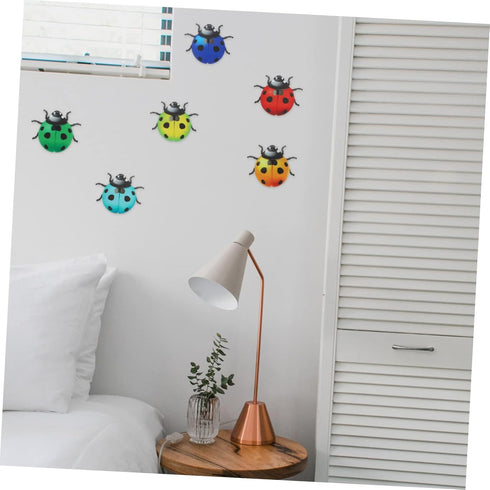 MERRYHAPY 3pcs Wall Wrought Iron Pendant Garden Decor Metal Ladybug Garden Wall Art Lawn Decorations Outdoor Yard Iron Animal Decor Hanging Wall A...