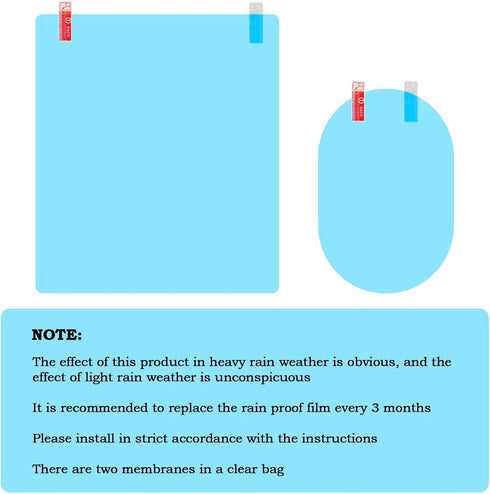Boao 16 Pieces Car Waterproof Film Anti Rain Mirror Film Waterproof Car Blind Spot Side View Mirror Film Frameless Convex Rear View Mirror Rainpro...