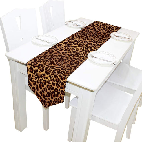 AUUXVA Table Runner Animal Leopard Print Table Cloth Long Rectangle Table Decor for Home Kitchen Dinner Party...