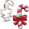LILIAO Christmas Candy Cane with Bow/Ribbon Cookie Cutter - 2.8 x 4.3 inches - Stainless Steel...