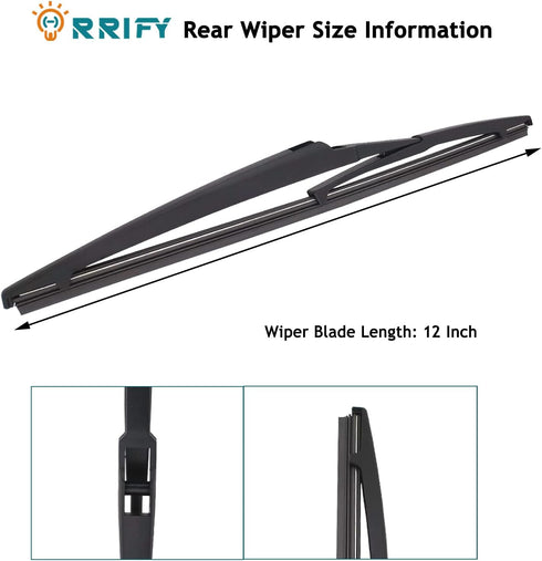 12" Rear Wiper Blade for Dodge Durango 11-22, for Dodge Journey 09-20, for Lexus NX200t 15-17, for Lexus NX300 18-21, for Toyota Highlander 01-19,...
