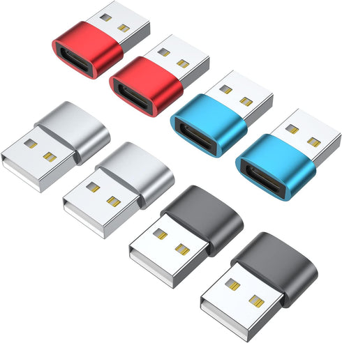 USB C Female to USB Male Adapter (8 Pack),Type C to USB A Charger Cable Adapter for iPhone 11 12 13 14 15 Pro Max,Samsung Galaxy Note 10 S20 Plus ...