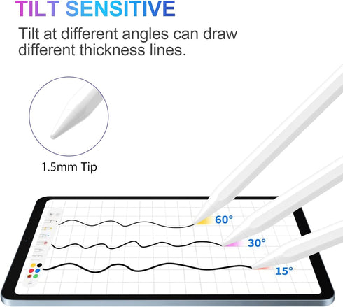 Stylus Pen for iPad 2018-2022 with Palm Rejection, Active Pencil for Apple iPad 10th/9th/8th/7th/6th Generation, iPad Pro 11/12.9 inch, iPad Air 5...