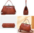Segater® Women Retro Hollow Oil Wax PU Leather Handbag Kiss Lock Crossbody Purse Vintage Messenger Bag Tote...