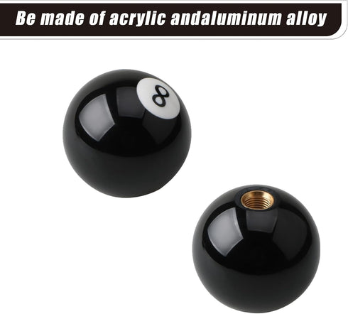 Pack-1 Car Spherical Shift Knob, Round 8 Ball Billiard Car Shift Knob with Adapters, Car Modification Gear Lever Kit, Universal for Most Cars, Tru...