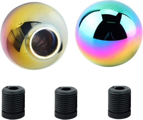 Shifter Knob Chrome Aluminum with 3 Adapter M8 M10 M12 x 1.25 Shift Lever(Multicolor)...