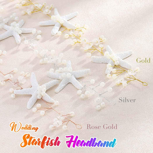Unicra Starfish Bride Wedding Hair Vine Pearl Bridal Headband Headpiece Beach Wedding Hair Accessories for Women and Girls (A Silver)...