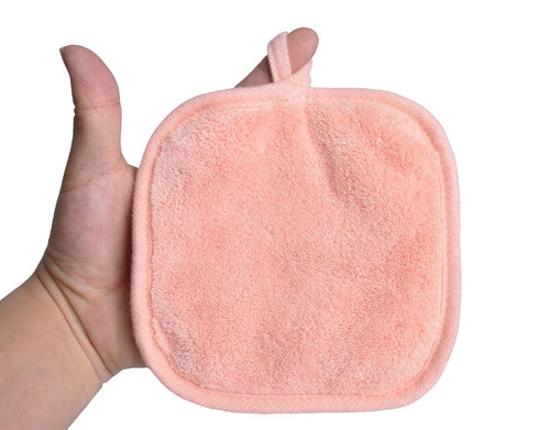 Makeup Remover Cloths for Face, Eye, Lips - Reusable Makeup Remover Pads Soft Microfiber Facial Cleansing Cloths 5 x 5 inch 12 Pack (Coral)...