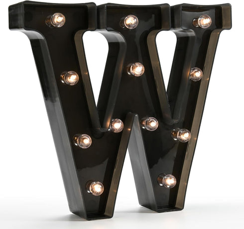 Light Up Black Alphabet Marquee Letters Sign LED Marquee Number Lights Sign for Night Light Home Bar Christmas Lamp Birthday Party Wedding Decorat...