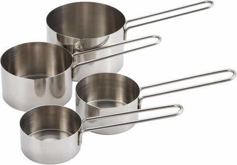 Winco 4-Piece Measuring Cup Set, Stainless Steel...