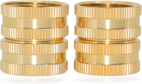 3/4" Brass Garden Hose Connector, Water Hose Fitting Adapter with Double Female Dual Swivel for Male Hose to Male Hose,Double Female Connectors wi...