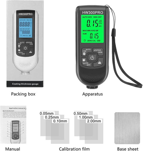 Paint Thickness Gauge, Digital Meter Probe Paint Thickness Gauge Zero Calibration Digital Display Car Coating LCD(Black)...