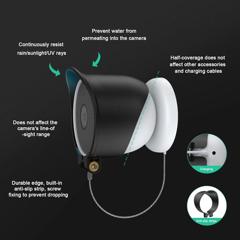 OLAIKE Anti-Drop and Anti-Theft Mount for Google Nest Cam Outdoor/Indoor,Battery-2nd Gen, Anti-Glare/Waterproof Nest Camera Mount Cover, Not Affec...