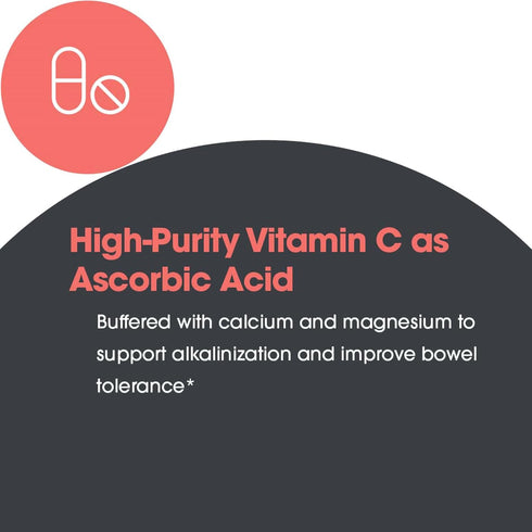 Allergy Research Group Buffered Vitamin C - Buffered Vitamin C 100mg per Serving, Ascorbic Acid Powder Capsules with Calcium Magnesium Complex, Im...