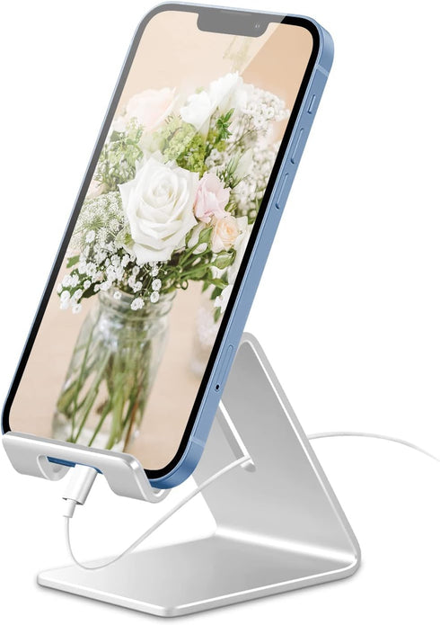 Desktop Cell Phone Stand Holder, Aluminum Solid Portable Universal Desk Stand for iPhone 16 15 14 13 12 11 X 8 7 6 Plus 5 Ipad 2 3 4 Mini Samsung ...