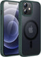 JETech Magnetic Case for iPhone 12/12 Pro 6.1-Inch Compatible with MagSafe, Translucent Matte Back Slim Shockproof Phone Cover (Dark Green)...