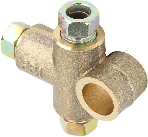 3 Way T-Shape Brake Tee, T-Shape Brake Line Tee Union, Brake Tee Fittings with 3 Male Nuts Short Union M10 Fit for 3/16in Pipe 10mm...