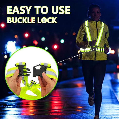 Reflective Vest Running Gear,High Visible Reflective Gear for Nighttime Running Biking Motorcycle Dog Walking, Adjustable Safety Vests fits Men Wo...