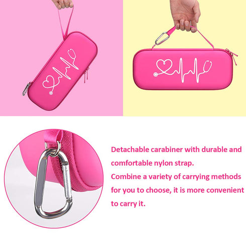 BOVKE Stethoscope Case fits 3M Littmann Classic III, Lightweight II S.E, MDF Acoustica Deluxe Dual Head, Cardiology IV, Stethoscope Holder with Po...