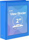 SUNEE 3 Ring Binder 2 Inch 1 Pack, Clear View Binder Three Ring PVC-Free (Fit 8.5x11 Inches) for School Binder or Office Binder Supplies, Blue Bin...