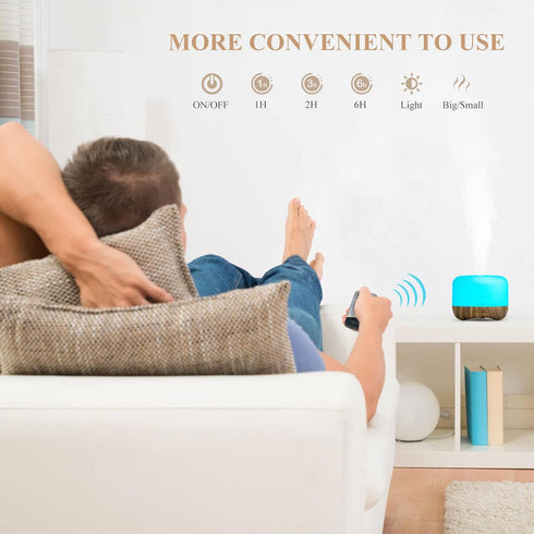 Aromatherapy Essential Oil Diffuser for Room: Air Humidifier Aroma Scent Cool Mist Diffuser Colorful Lights Wood Cute Small Large Waterless Auto O...