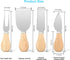 4 PCS Cheese Knife Set for Charcuterie Board, Wood Handle Stainless Steel Cheese Slicer & Cutter Utensils with Mini Knife, Butter Knife, Fork...