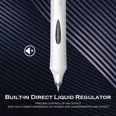DUNBONG 0.5mm Retractable Straight liquid neutral pens, Push action silent gel pen, Black ink, Box of 5 Pens (5)...